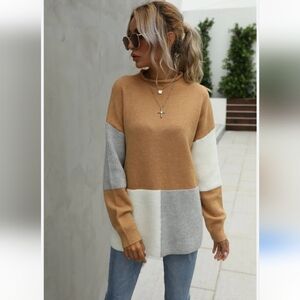 #1255 Jess Lea Colorblock sweater sz. L